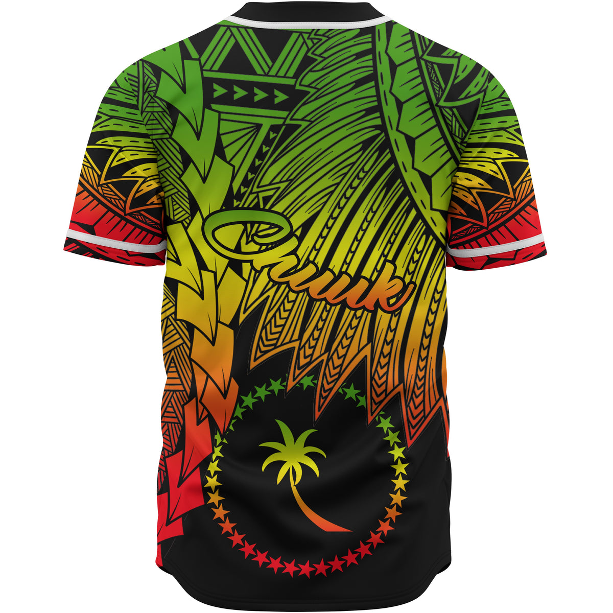 Chuuk Polynesian Baseball Shirt - Tribal Wave Tattoo Reggae - Polynesian Pride