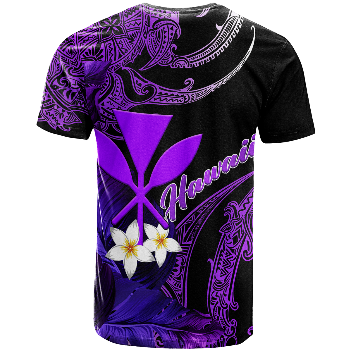Hawaii Turtle With Plumeria Leaf Purple T Shirt LT12 - Polynesian Pride