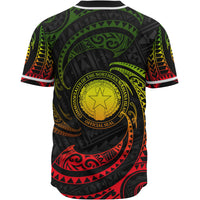 Northern Mariana Islands Polynesian Custom Personalised Baseball Shirt - Reggae Tribal Wave - Polynesian Pride