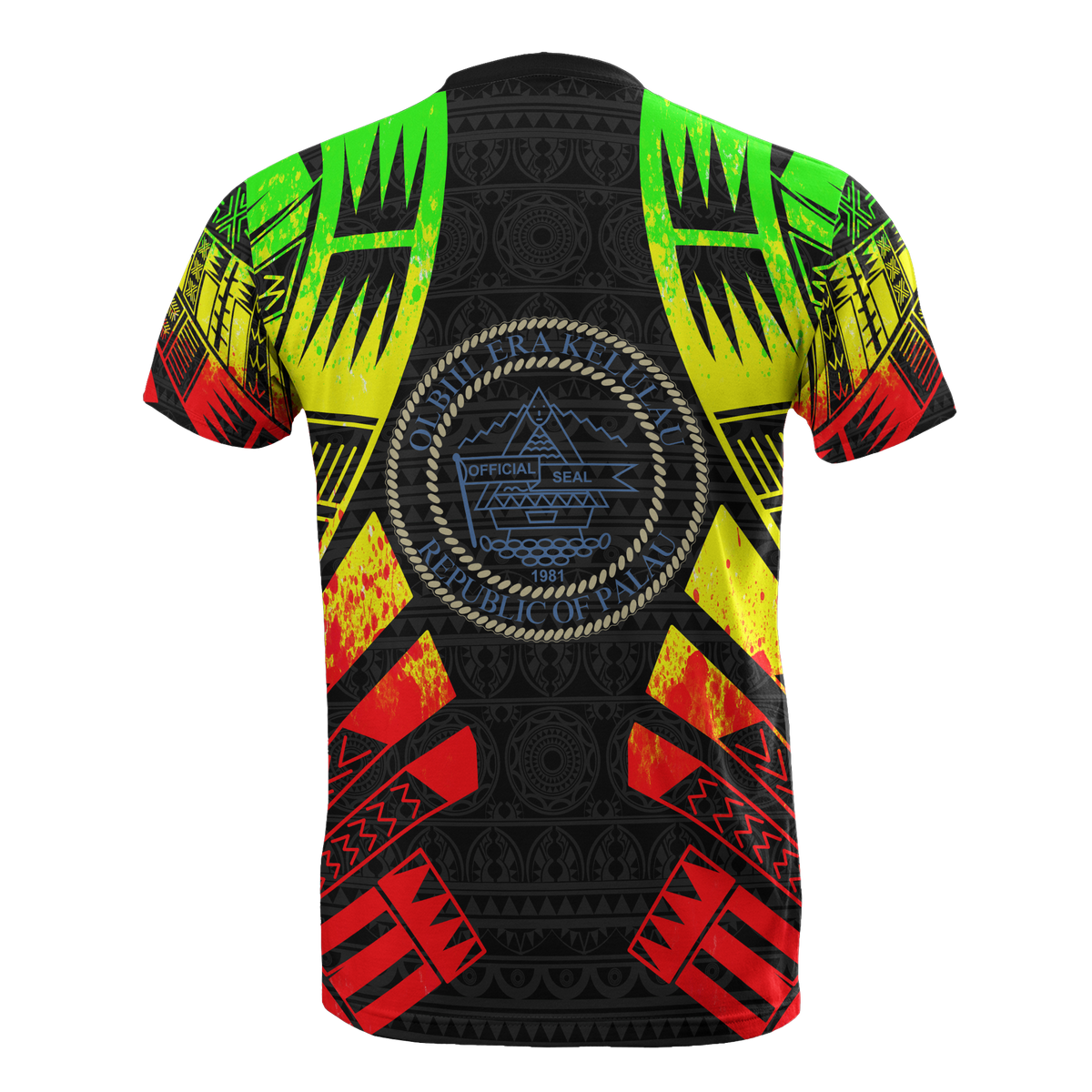 Palau T Shirt Palau Seal Polynesian Tattoo Reggae Style - Polynesian Pride