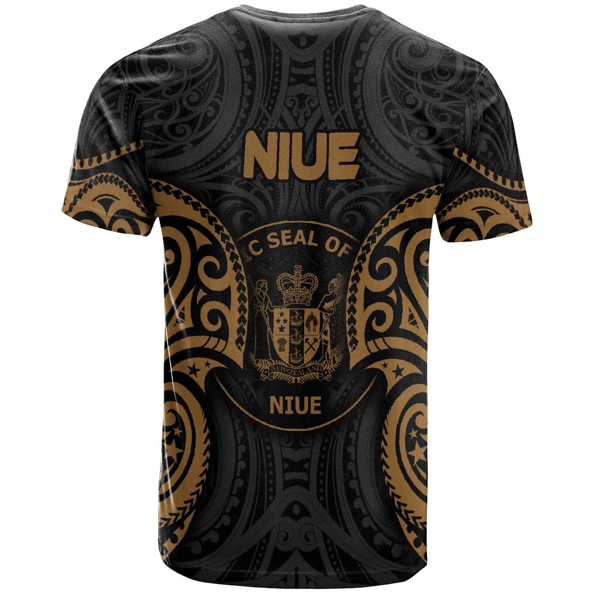 Niue Polynesian T Shirt Niue Spirit Gold - Polynesian Pride