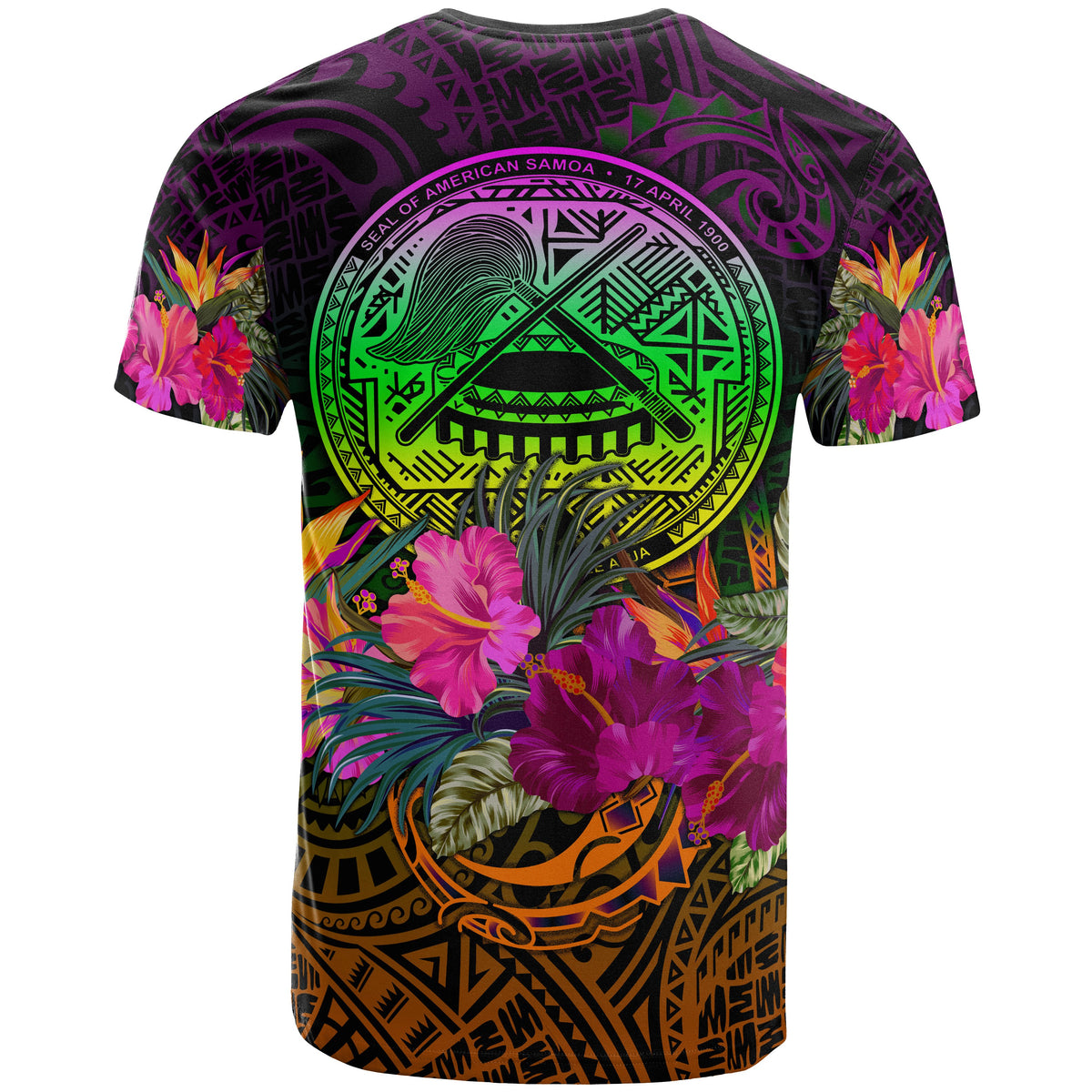 American Samoa T Shirt Summer Hibiscus - Polynesian Pride