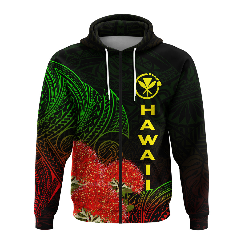 Hawaii Polynesian Zip Hoodie Ohia Lehua LT12 - Polynesian Pride