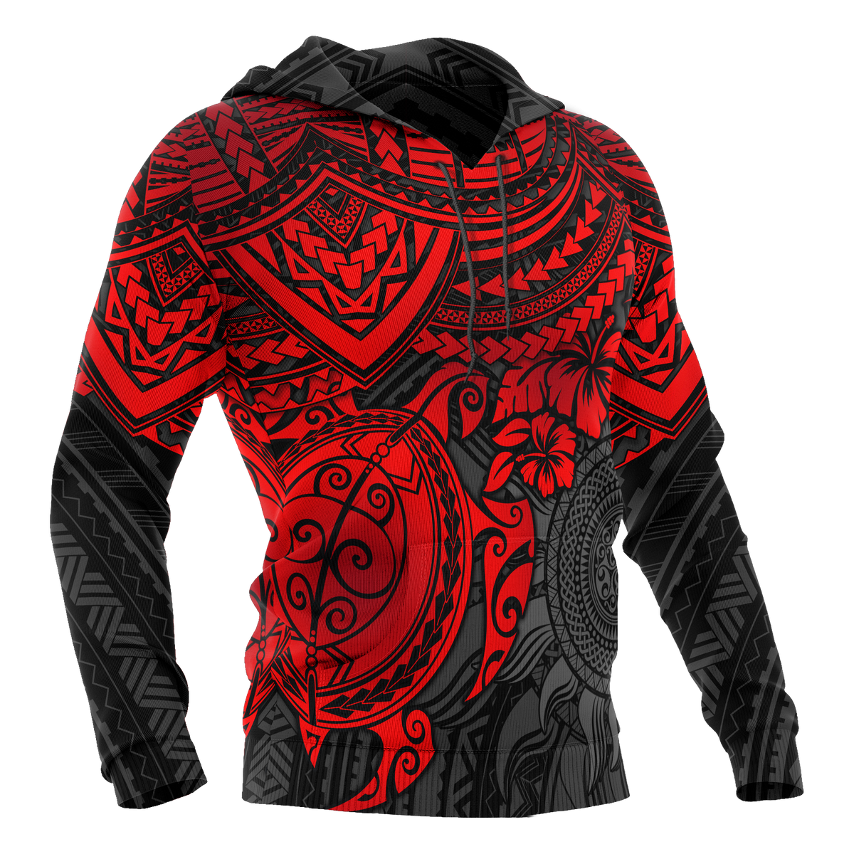 Hoodie Polynesian Red Turtle - Polynesian Pride
