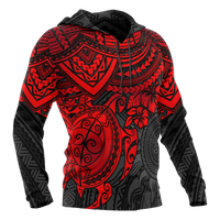 Hoodie Polynesian Red Turtle - Polynesian Pride