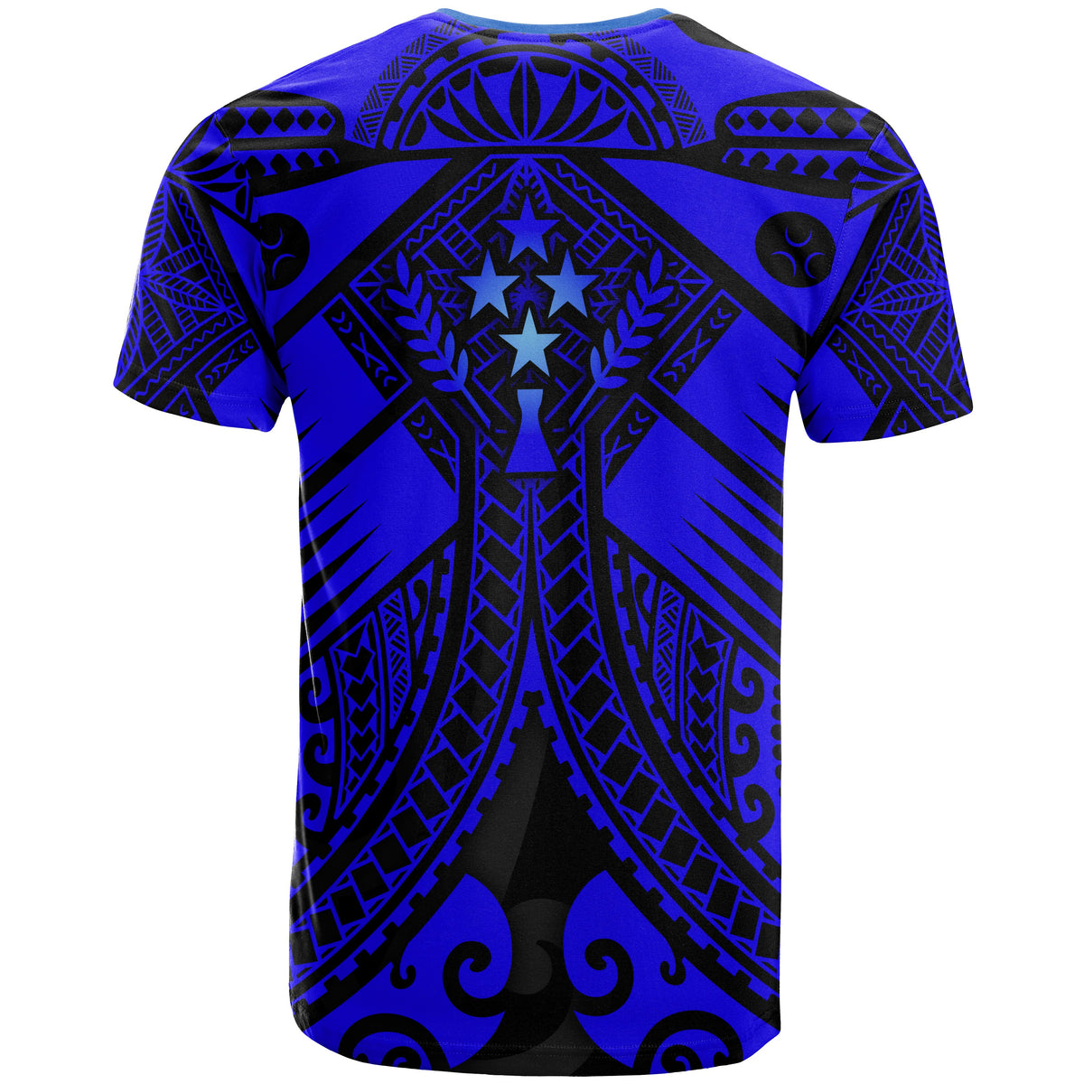 Kosrae T Shirts Blue Seal with Polynesian Tattoo - Polynesian Pride