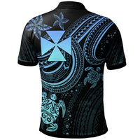 Wallis and Futuna Custom Polo Shirt Blue Turtle - Polynesian Pride