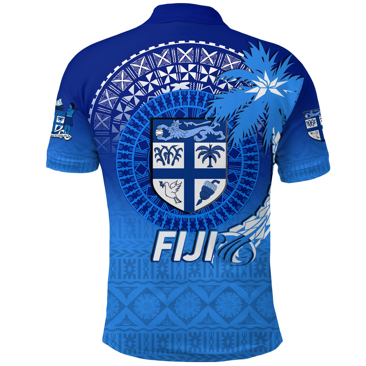 Fiji Tapa Tribal Coconut Tree Polo Shirt LT12 - Polynesian Pride
