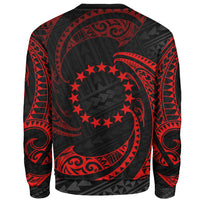 Cook Islands Polynesian Sweater - Red Tribal Wave - Polynesian Pride