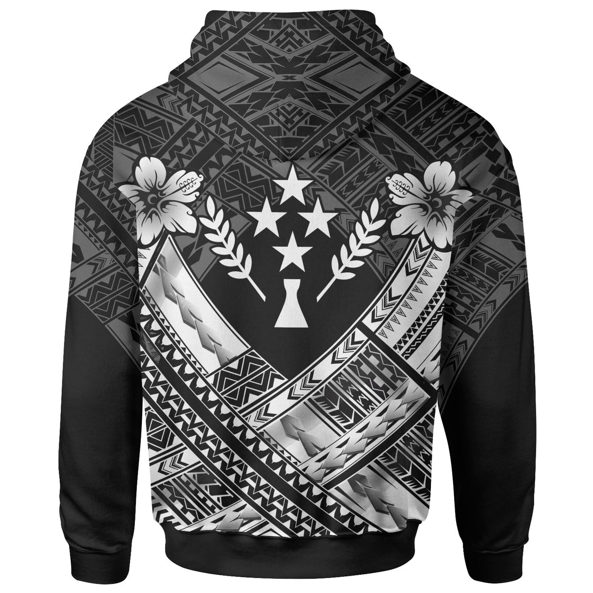 Kosrae Polynesian Custom Zip up Hoodie Kosrae White Camisole Hibiscus Style - Polynesian Pride