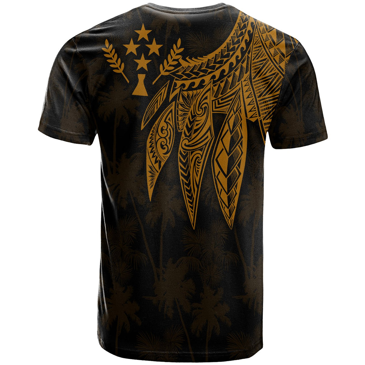 Kosrae T Shirt Polynesian Wings (Golden) - Polynesian Pride