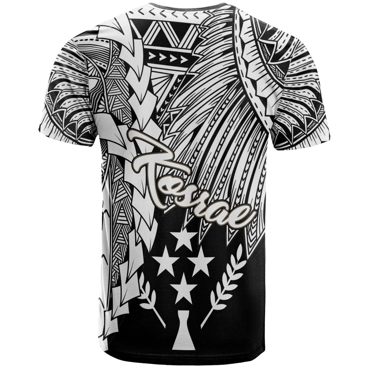 Kosrae Micronesia Custom T Shirt Tribal Wave Tattoo White - Polynesian Pride