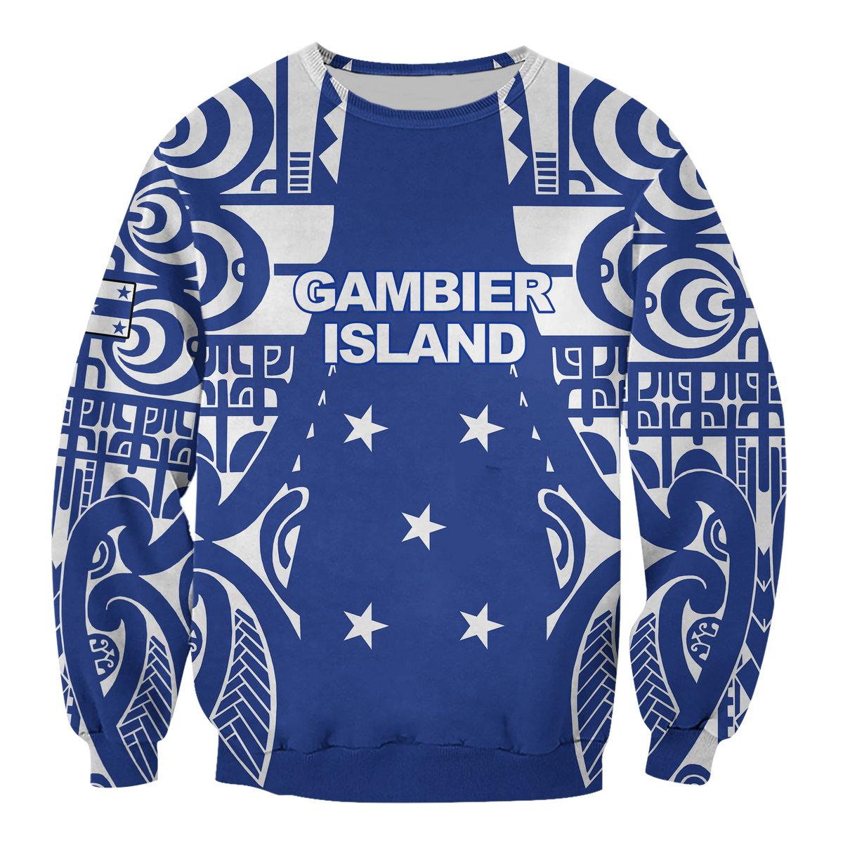(Custom Personalised) Austral Islands Tribal Tattoo Sweatshirt - LT12 Unisex Blue - Polynesian Pride