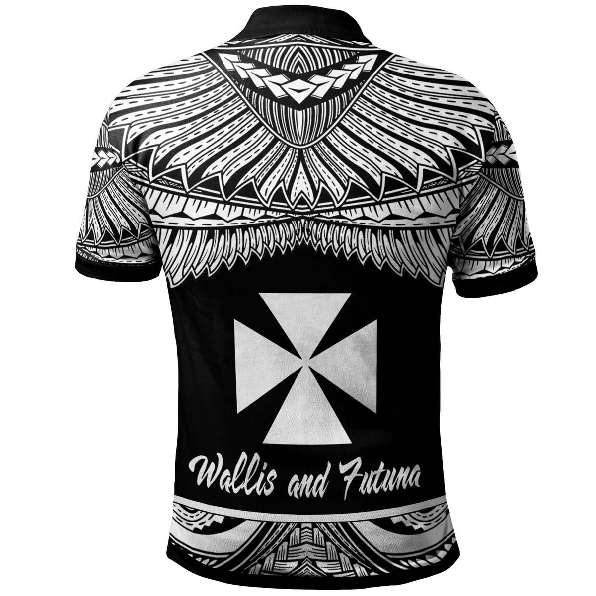 Wallis and Futuna Custom Polo Shirt Polynesian Tattoo White Version - Polynesian Pride
