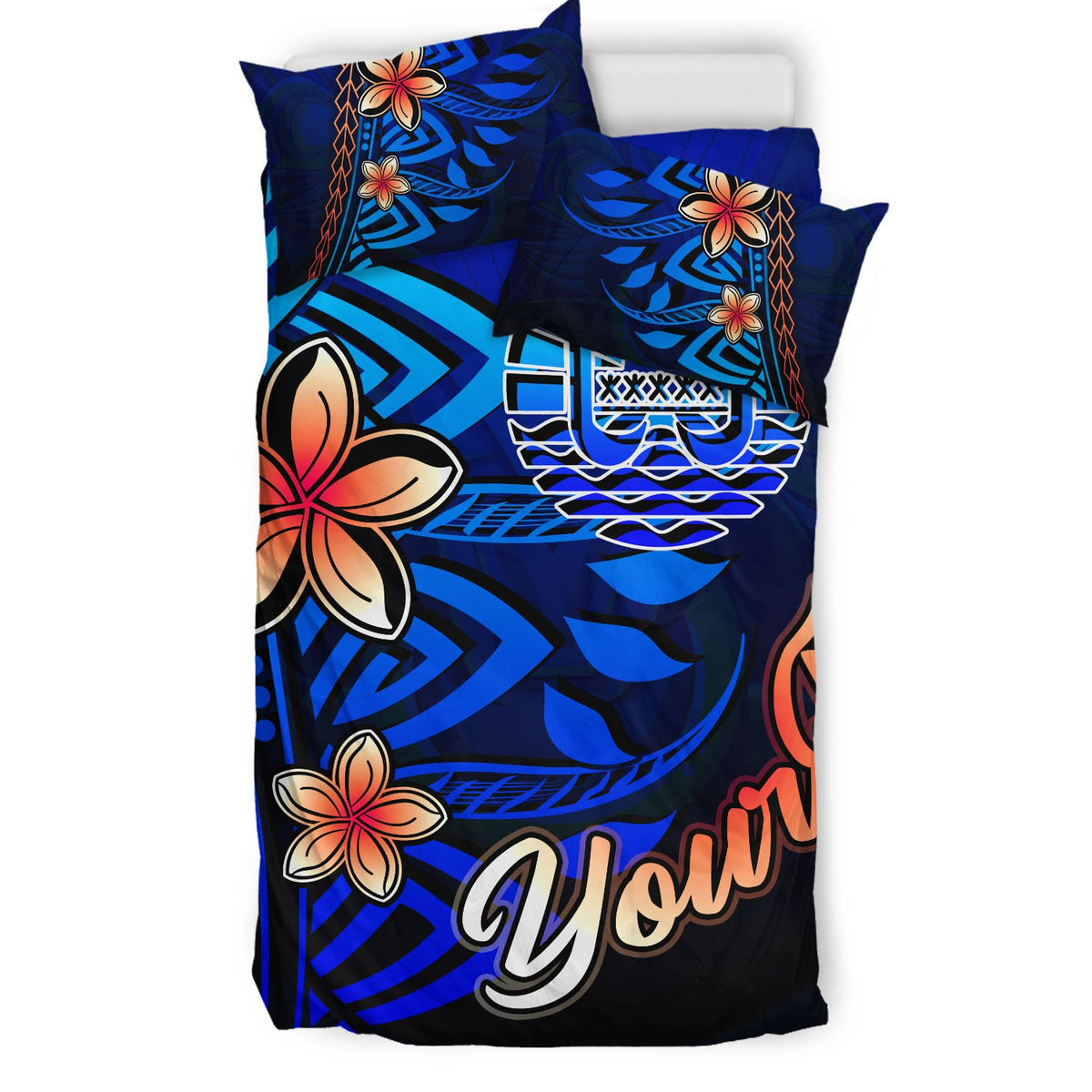 Tahiti Custom Personalised Bedding Set - Vintage Tribal Mountain - Polynesian Pride