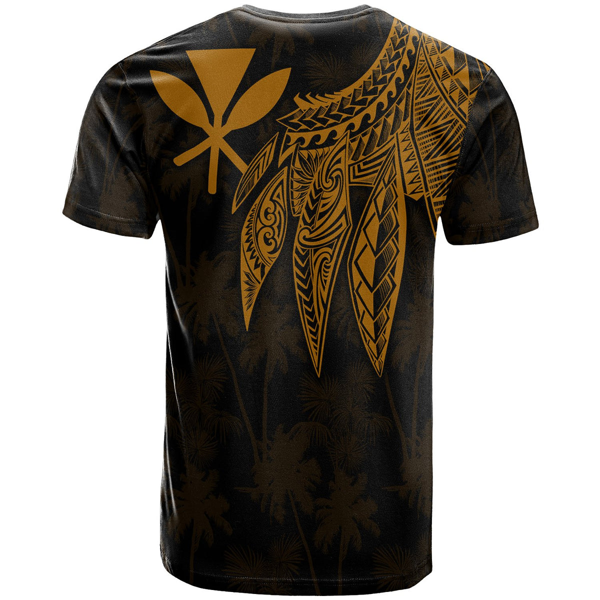 Polynesian Hawaii Kanaka Maoli Custom T shirt Polynesian Wings (Golden) - Polynesian Pride