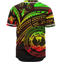 Northern Mariana Islands Baseball Shirt - Reggae Color Cross Style - Polynesian Pride