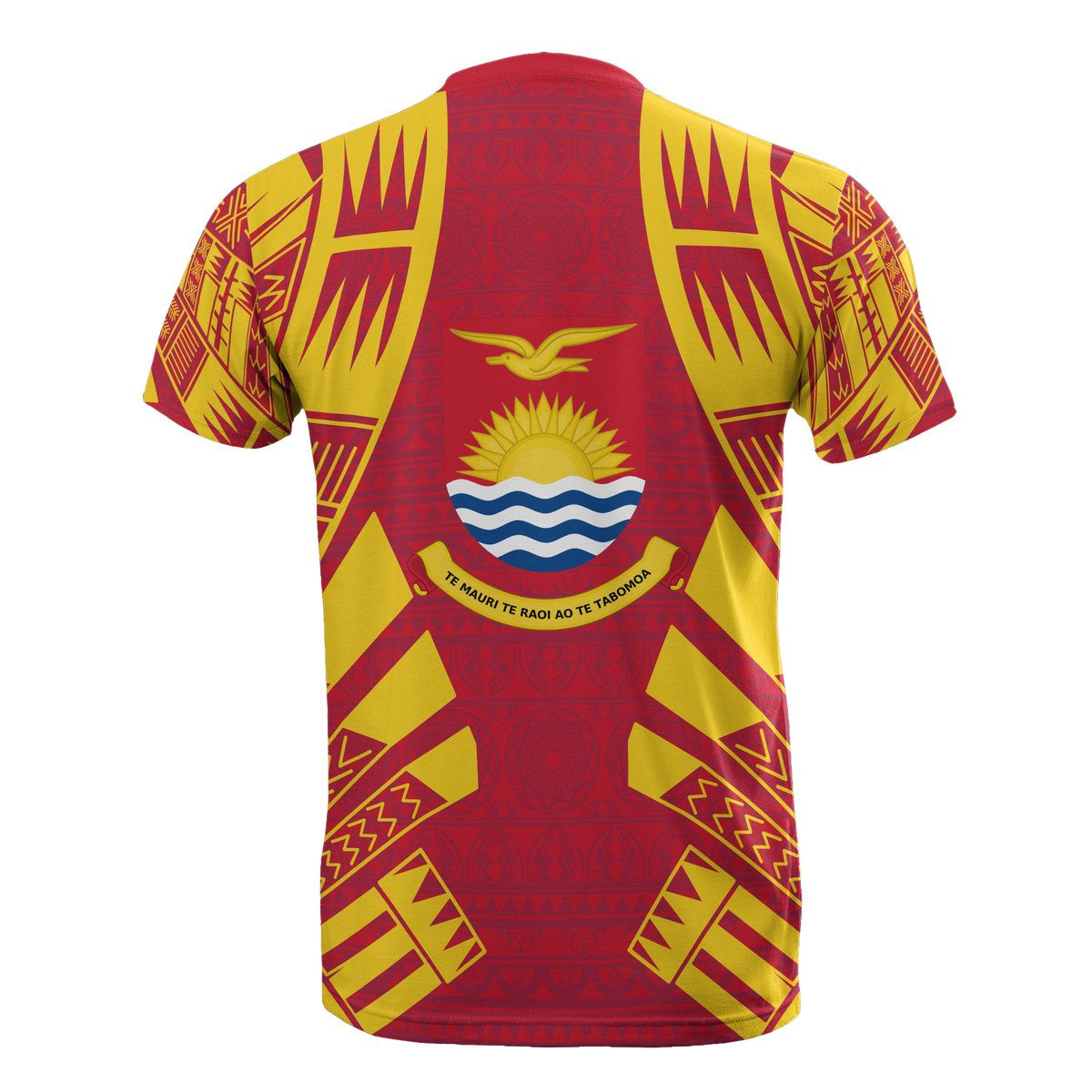 Kiribati T Shirt Kiribati Coat Of Arms Polynesian Tattoo Red Style - Polynesian Pride