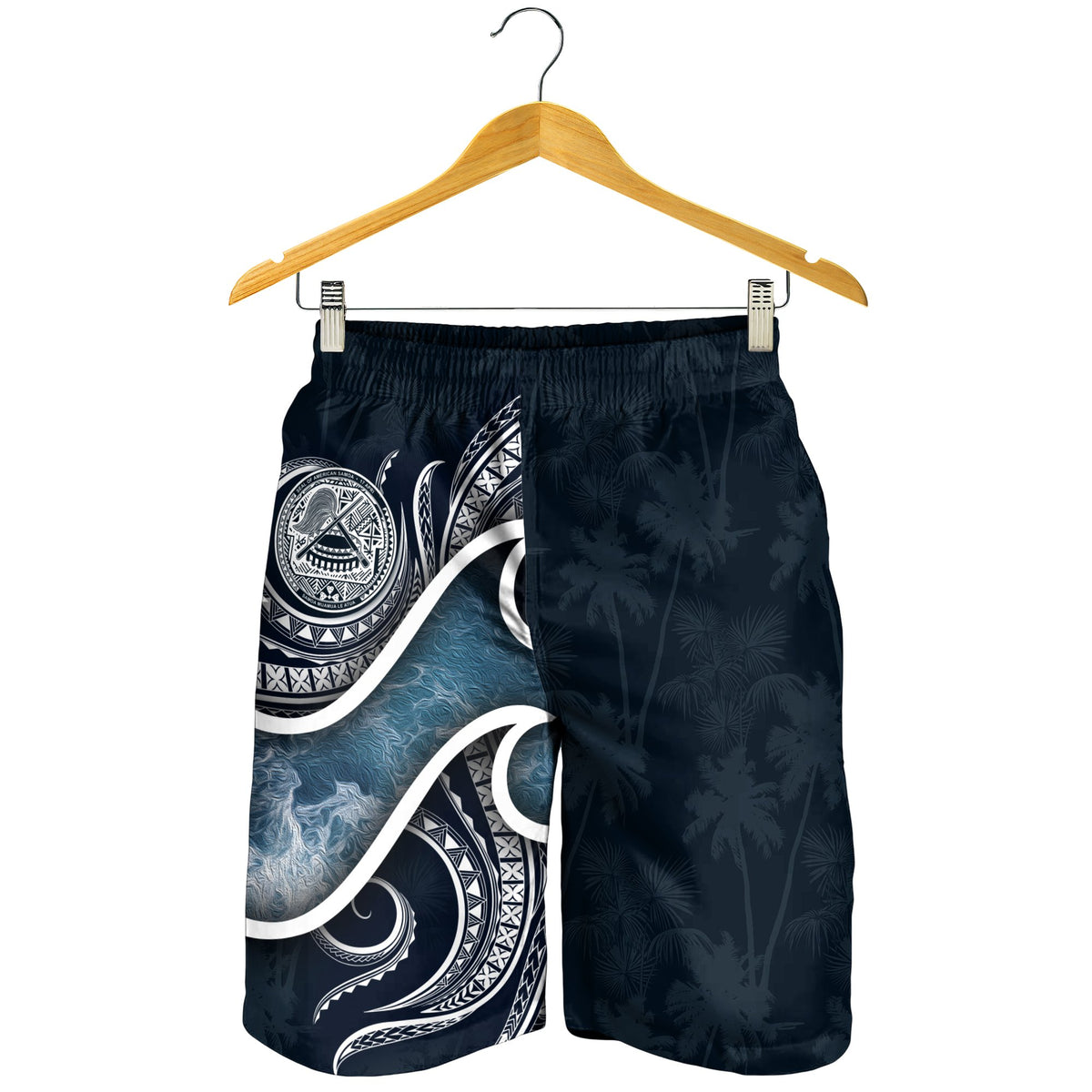 American Samoa Polynesian Men's Shorts - Ocean Style - Polynesian Pride