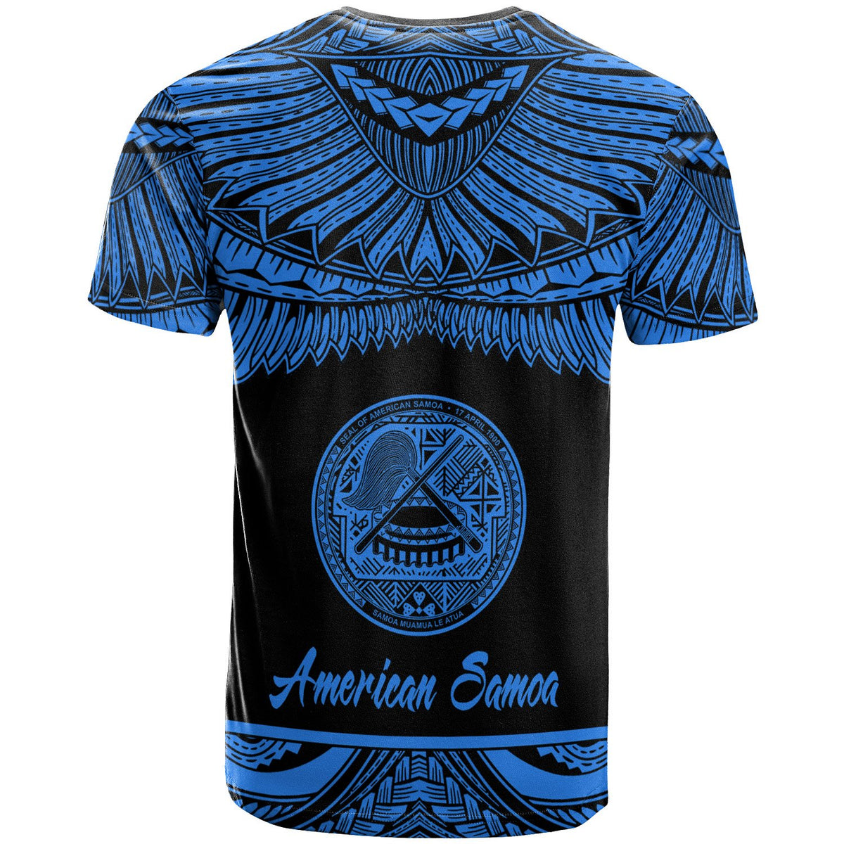 American Samoa Polynesian Custom T Shirt American Samoan Pride Blue Version - Polynesian Pride
