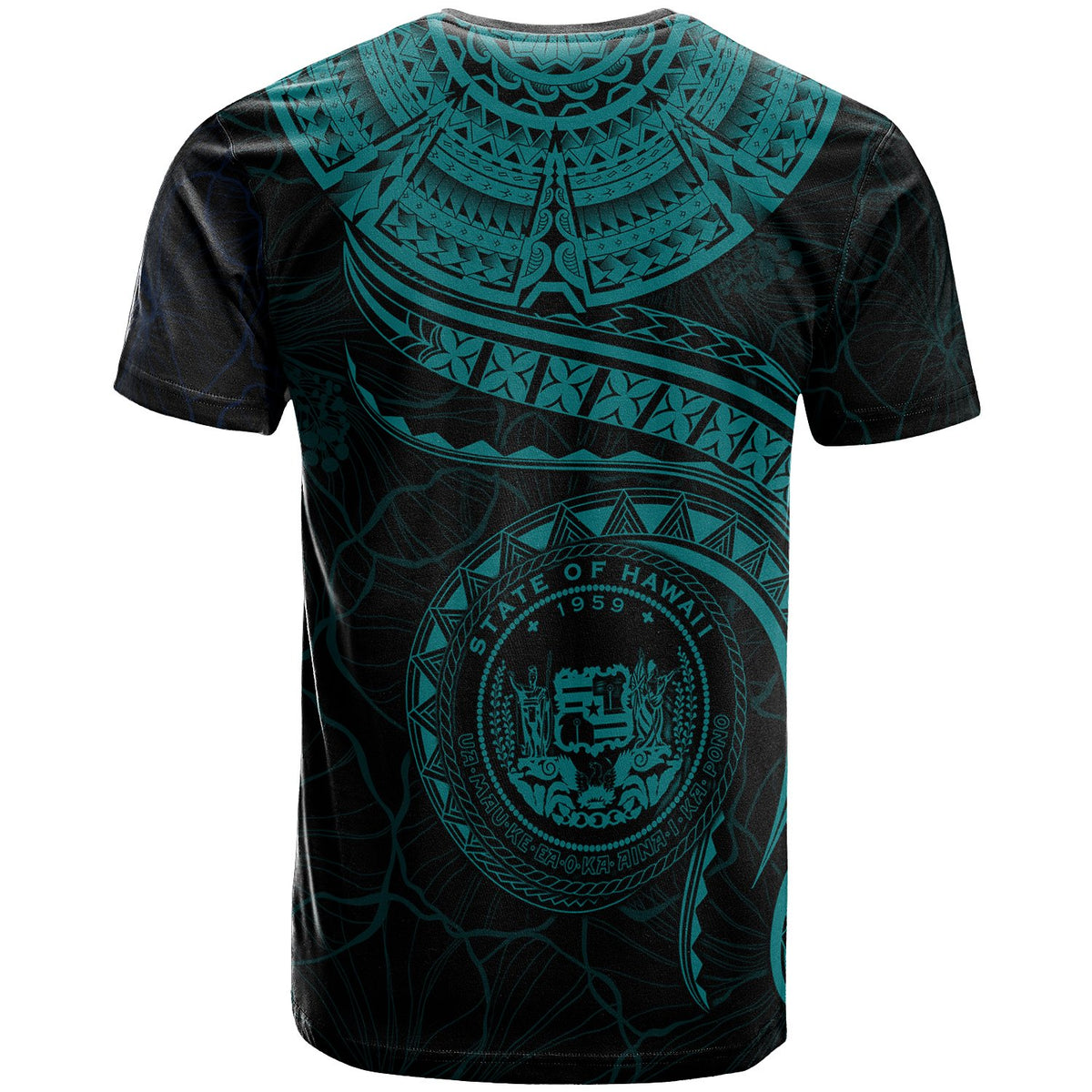 Polynesian Hawaii CustomT Shirt Hawaiian Waves (Turquoise) - Polynesian Pride