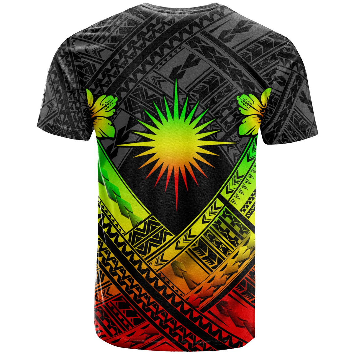 Marshall Islands Polynesian T Shirts Marshall Islands ReggaeFlag Camisole Hibiscus Style - Polynesian Pride