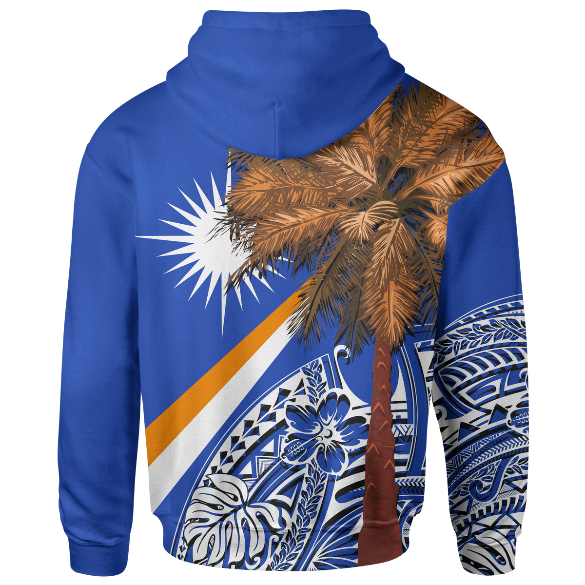 Marshall Islands Polynesian Zip up Hoodie Palm Tree - Polynesian Pride