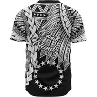 Cook Islands Polynesian Baseball Shirt - Tribal Wave Tattoo White - Polynesian Pride