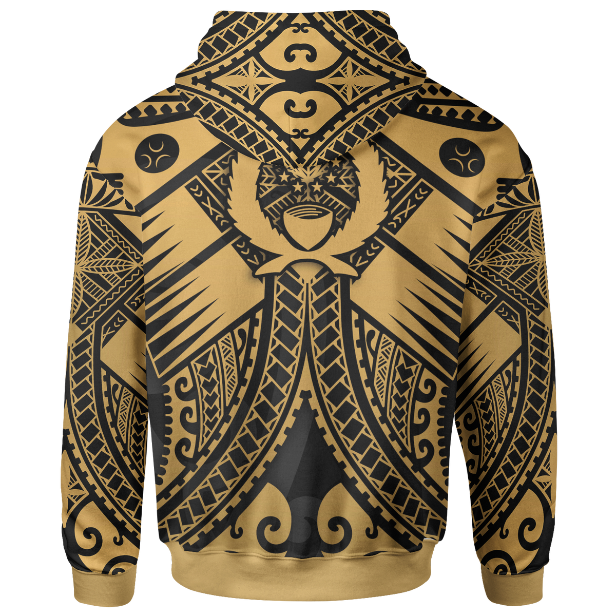 Pohnpei Zip up Hoodie Gold Seal with Polynesian Tattoo - Polynesian Pride