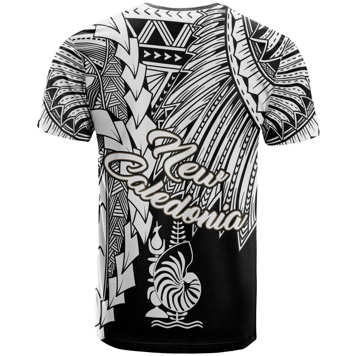 New Caledonia Polynesian Custom T Shirt Tribal Wave Tattoo White - Polynesian Pride