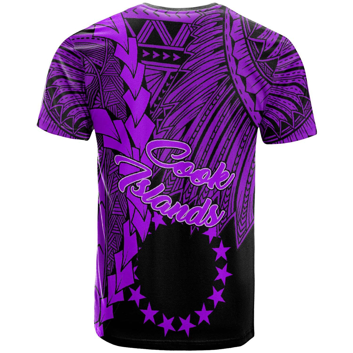 Cook Islands T Shirt Tribal Wave Tattoo Purple - Polynesian Pride