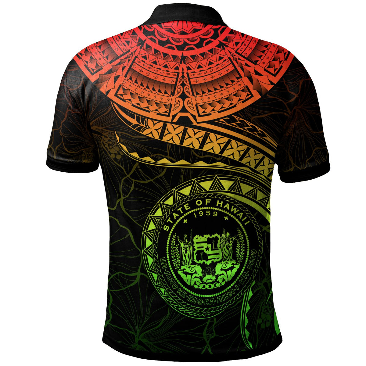 Polynesian Hawaii Custom Polo Shirt Hawaiian Waves (Reggae) - Polynesian Pride