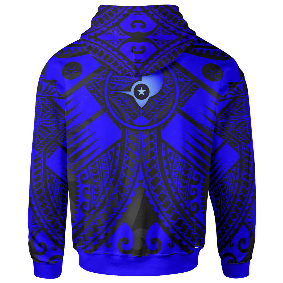 YAP Zip up Hoodie Blue Seal with Polynesian Tattoo - Polynesian Pride