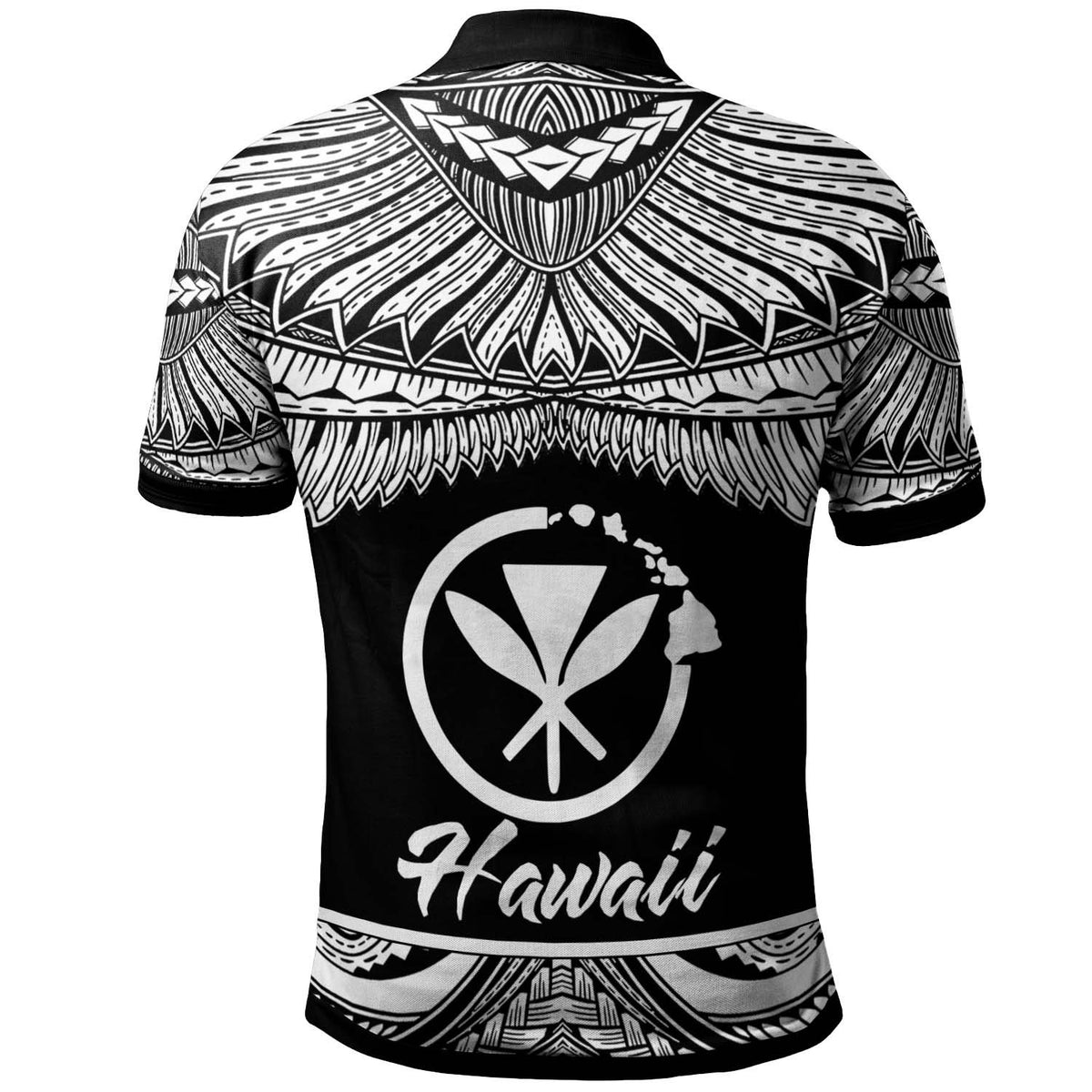 Hawaii Polo Shirt Polynesian Tattoo White Version - Polynesian Pride