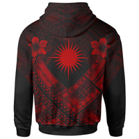 Marshall Islands Polynesian Zip up Hoodie Marshall Islands Red Flag Camisole Hibiscus Style - Polynesian Pride