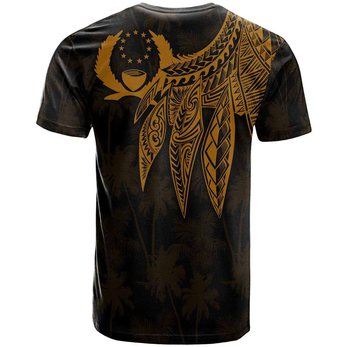 Pohnpei T Shirt Polynesian Wings (Golden) - Polynesian Pride