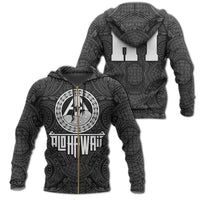 Hawaii Zipper Hoodie Unisex Black - Polynesian Pride