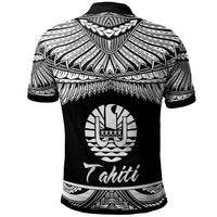 Tahiti Custom Polo Shirt Polynesian Tattoo White Version - Polynesian Pride