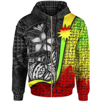 Nauru Polynesian Zip up Hoodie Reggae Turtle with Hook Unisex REGGAE - Polynesian Pride