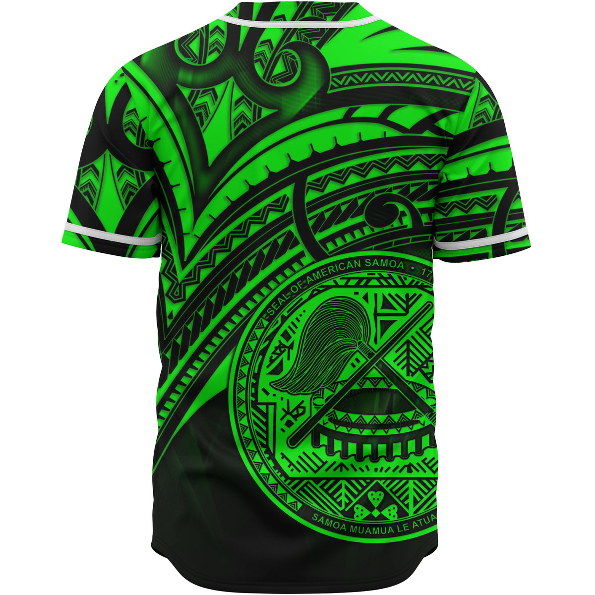 American Samoa Baseball Shirt - Green Color Cross Style - Polynesian Pride