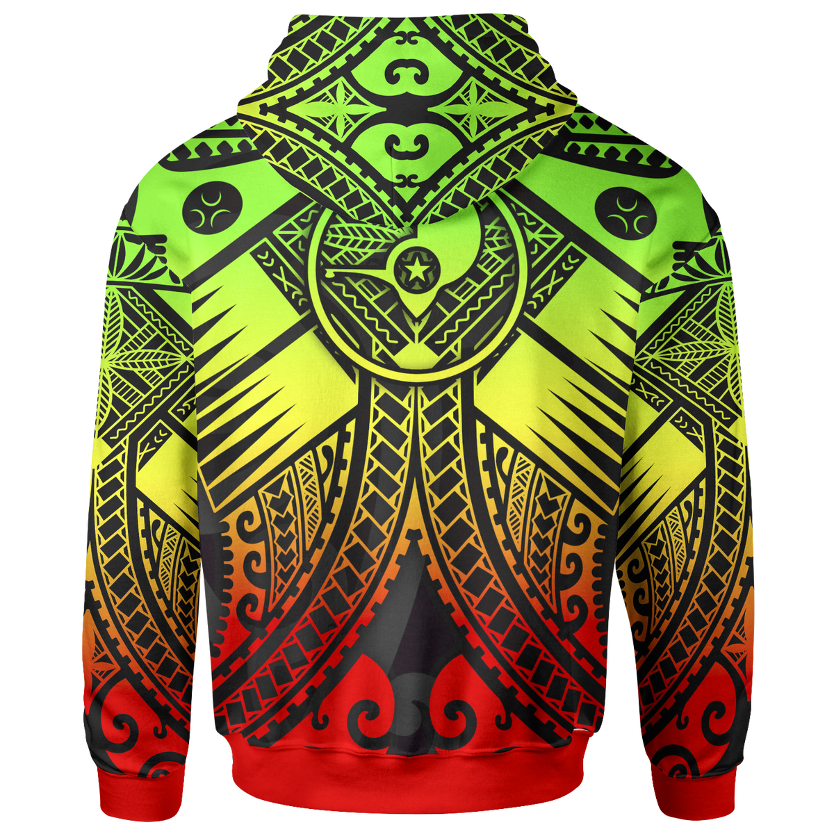 YAP Zip up Hoodie Reggage Seal with Polynesian Tattoo - Polynesian Pride