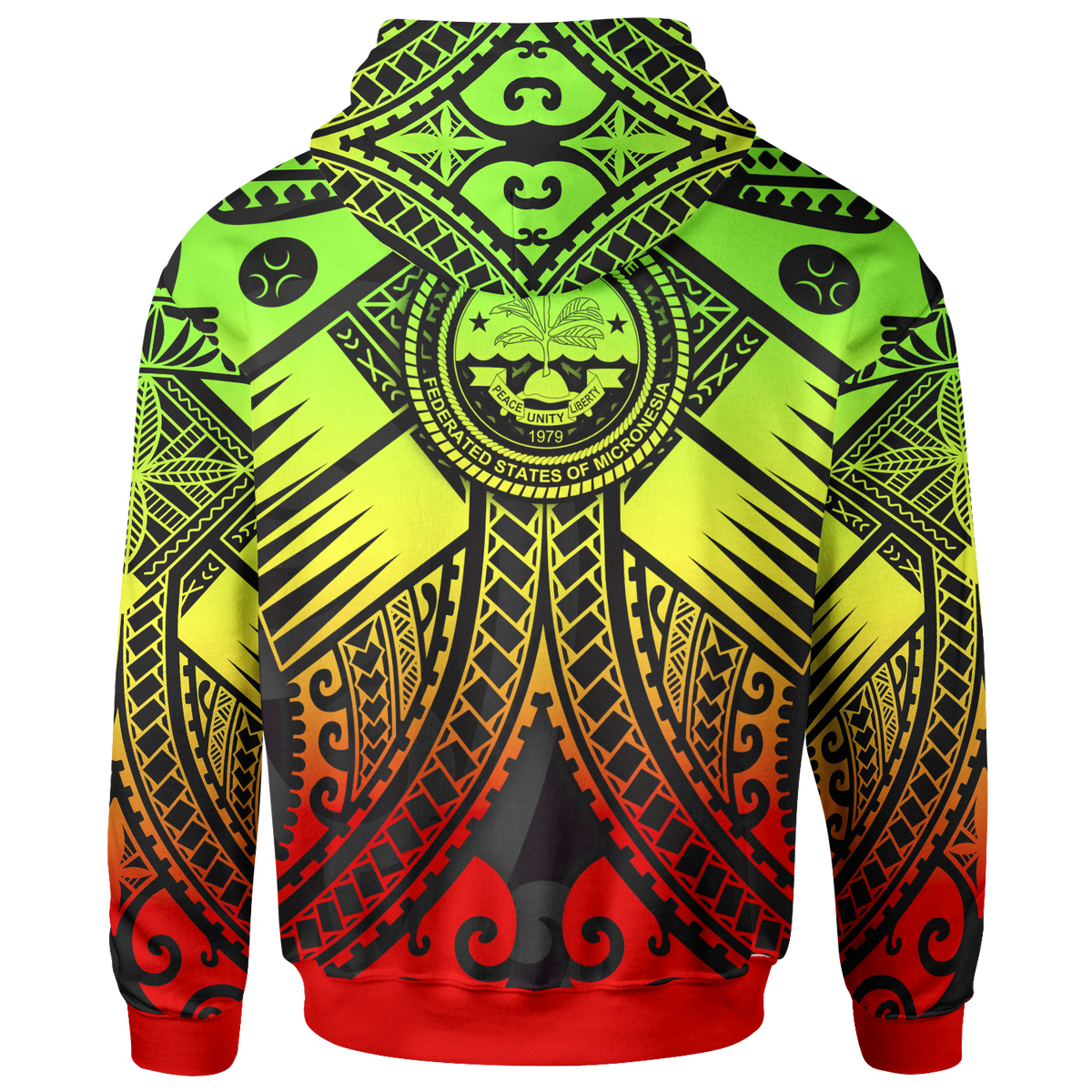 FSM Hoodie Reggae Seal with Polynesian Tattoo - Polynesian Pride