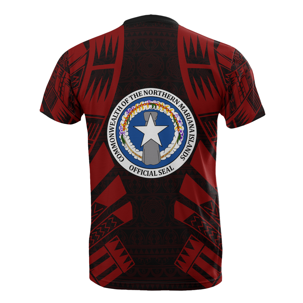Northern Mariana Islands T Shirt C N M I FLag Polynesian Tattoo Red Style - Polynesian Pride