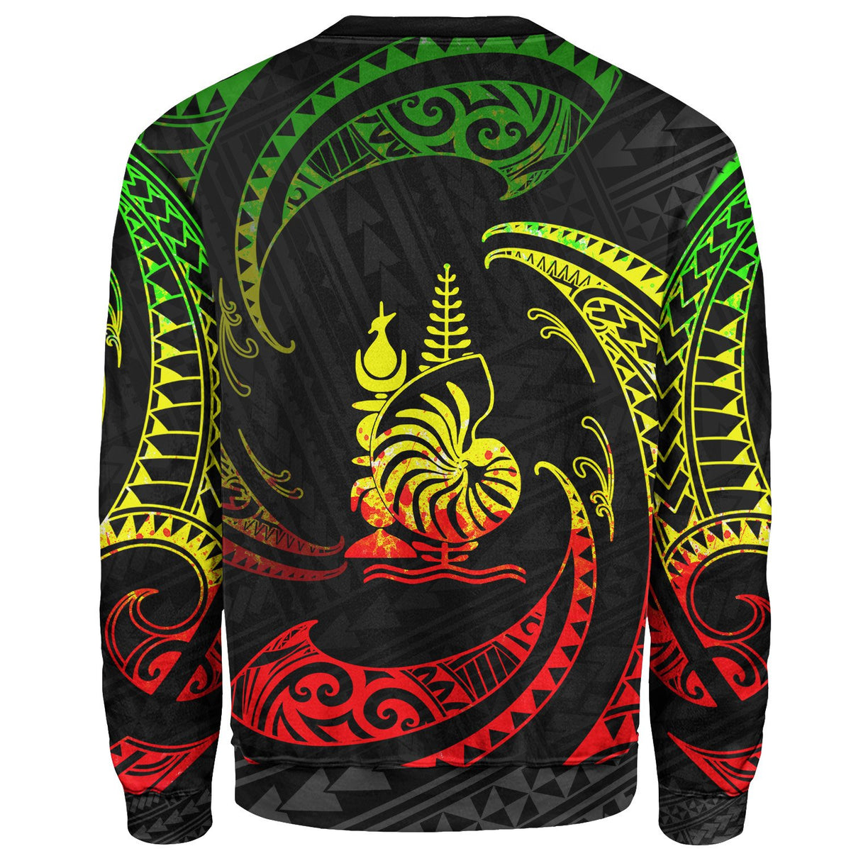 New Caledonia Polynesian Sweater - Reggae Tribal Wave - Polynesian Pride