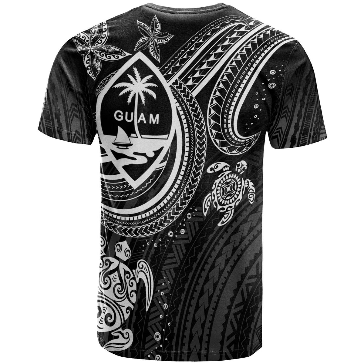 Guam Custom T Shirt White Turtle - Polynesian Pride