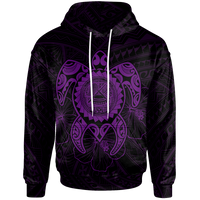 American Samoa Polynesian Hoodie Vintage Polynesian Turtle (Purple) Unisex Purple - Polynesian Pride