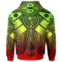 Chuuk Zip up Hoodie Reggae Seal with Polynesian Tattoo - Polynesian Pride