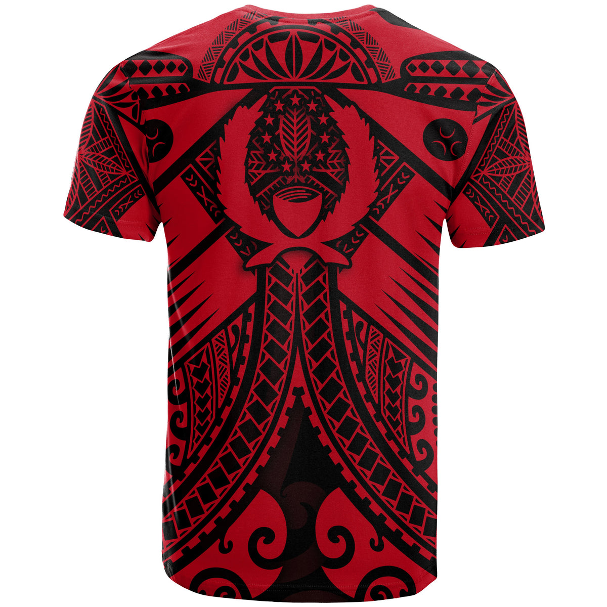 Pohnpei Custom T Shirt Red Seal with Polynesian Tattoo - Polynesian Pride