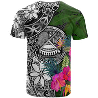 American Samoa Custom T Shirt Turtle Plumeria Banana Leaf - Polynesian Pride