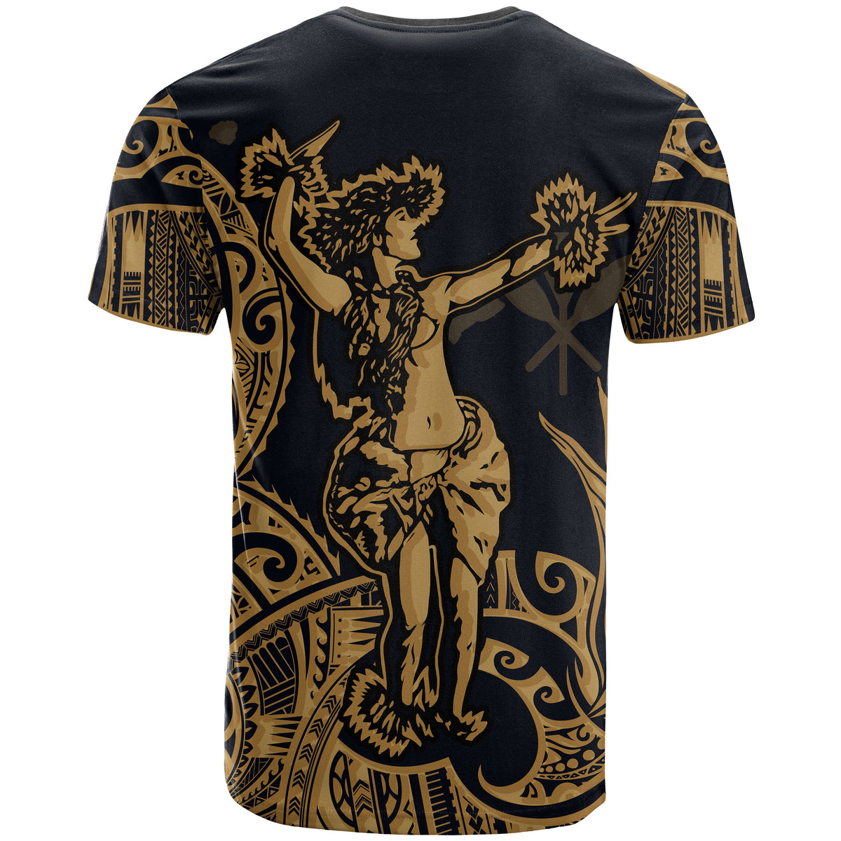 Polynesian Hawaii T Shirt Hula Girl Gold - Polynesian Pride